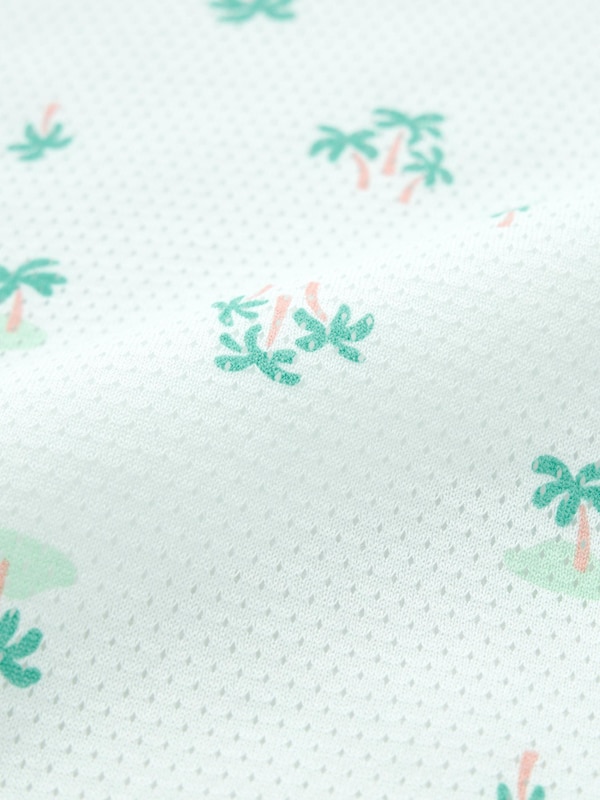Cotton Mesh Sleeveless Printed Inner Bodysuit