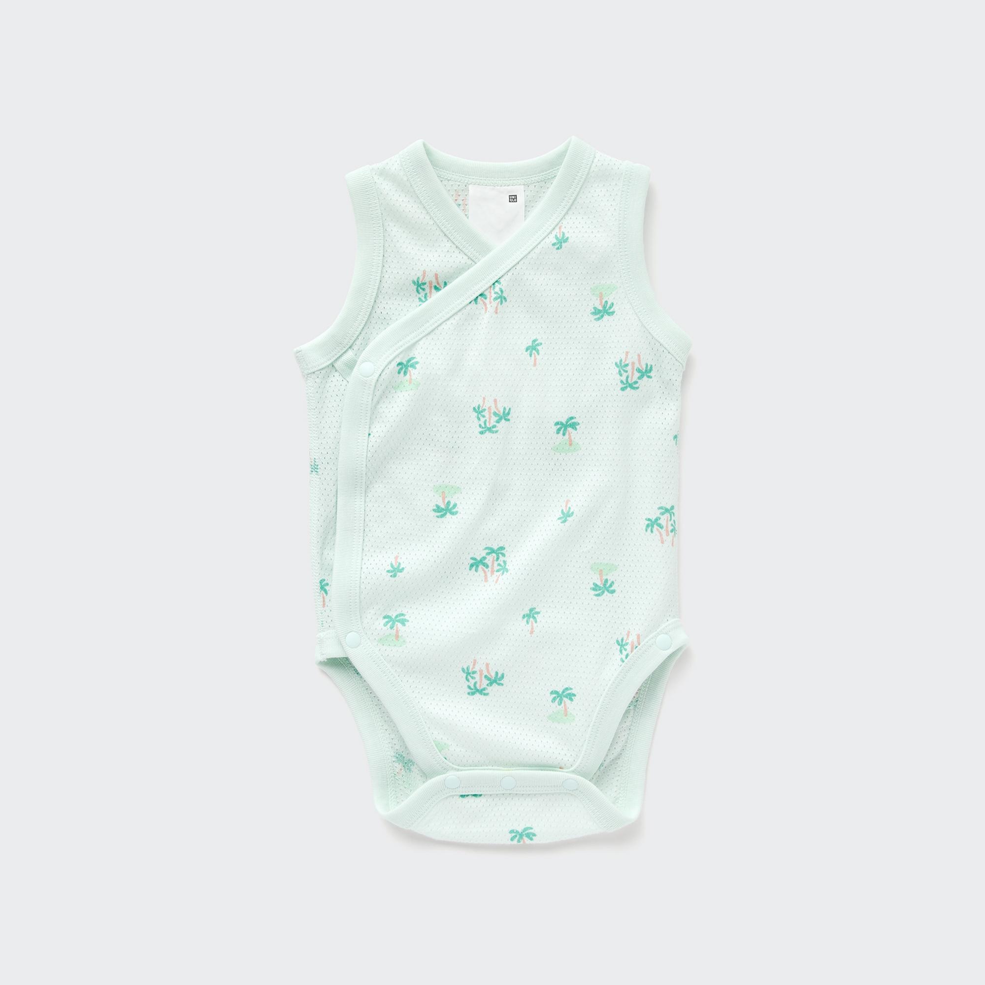 Cotton Mesh Sleeveless Printed Inner Bodysuit (Open Front)