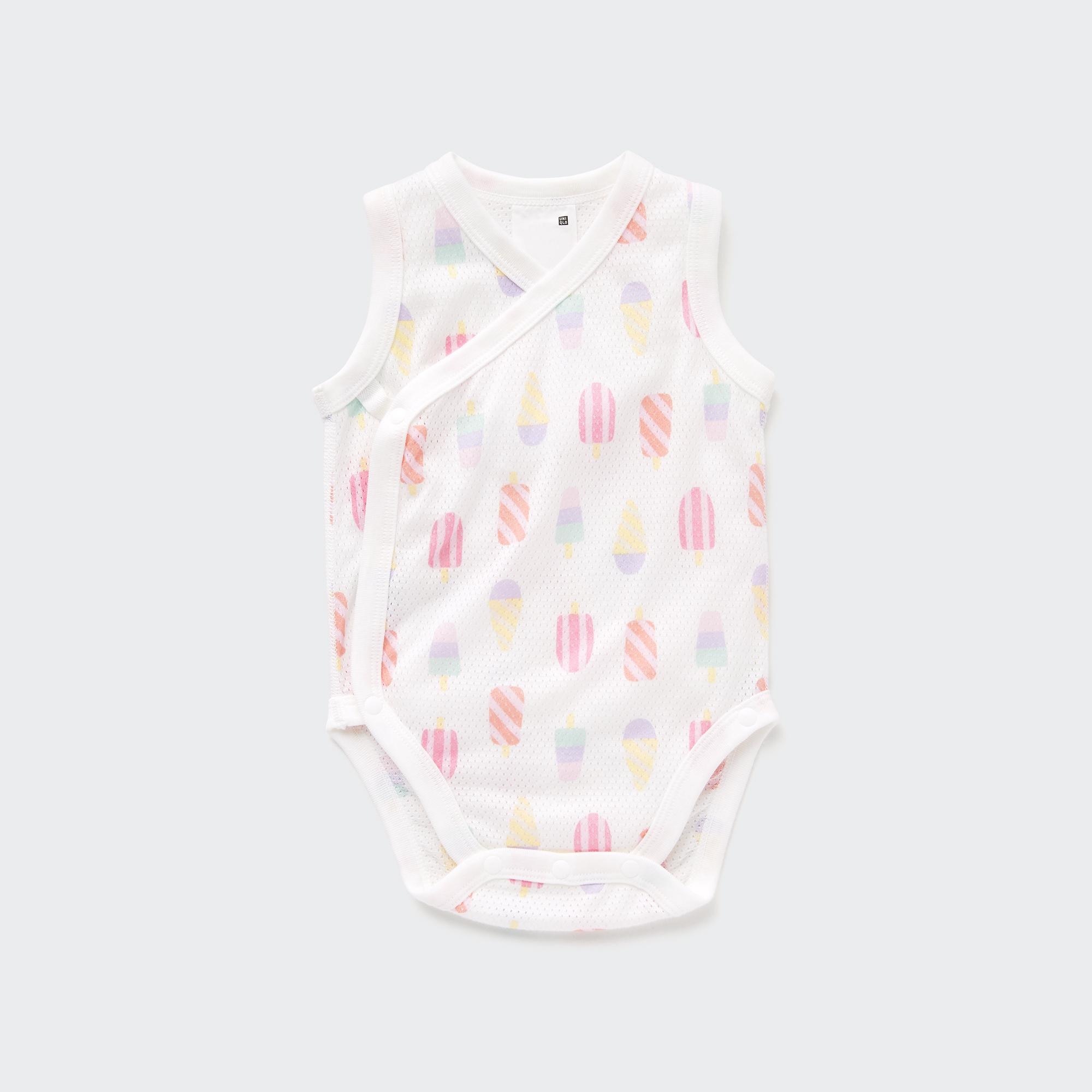 Cotton Mesh Sleeveless Printed Inner Bodysuit (Open Front)