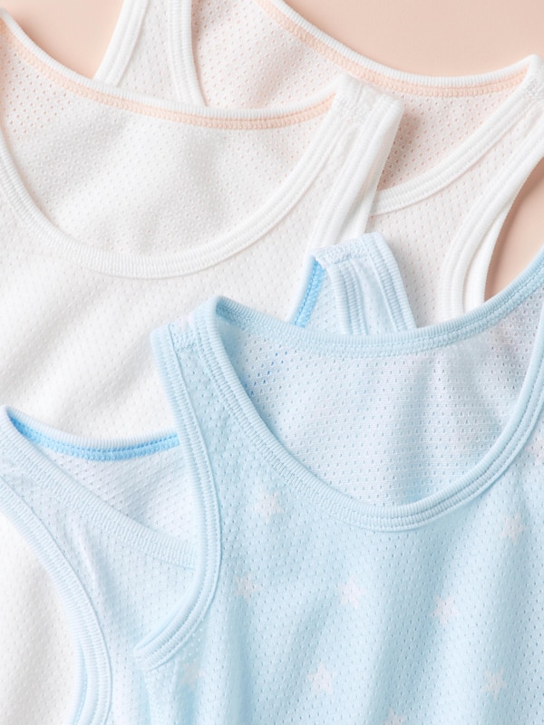Cotton Mesh Vest Top (2 Pack, Printed)