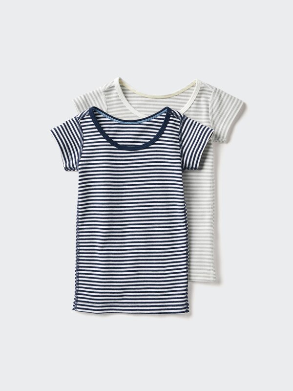 Cotton Ribbed Striped T-Shirt (2 Pack)