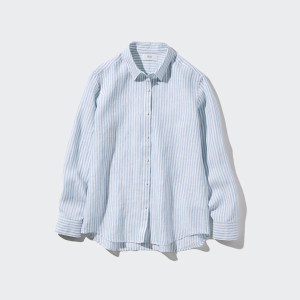 Premium Linen Striped Long-Sleeve Shirt | UNIQLO US