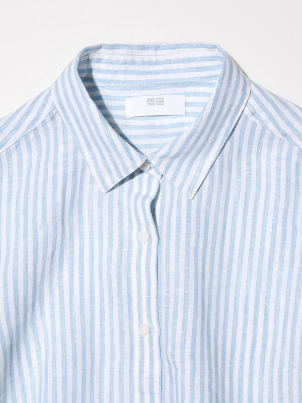 Premium Linen Striped Long-Sleeve Shirt | UNIQLO US