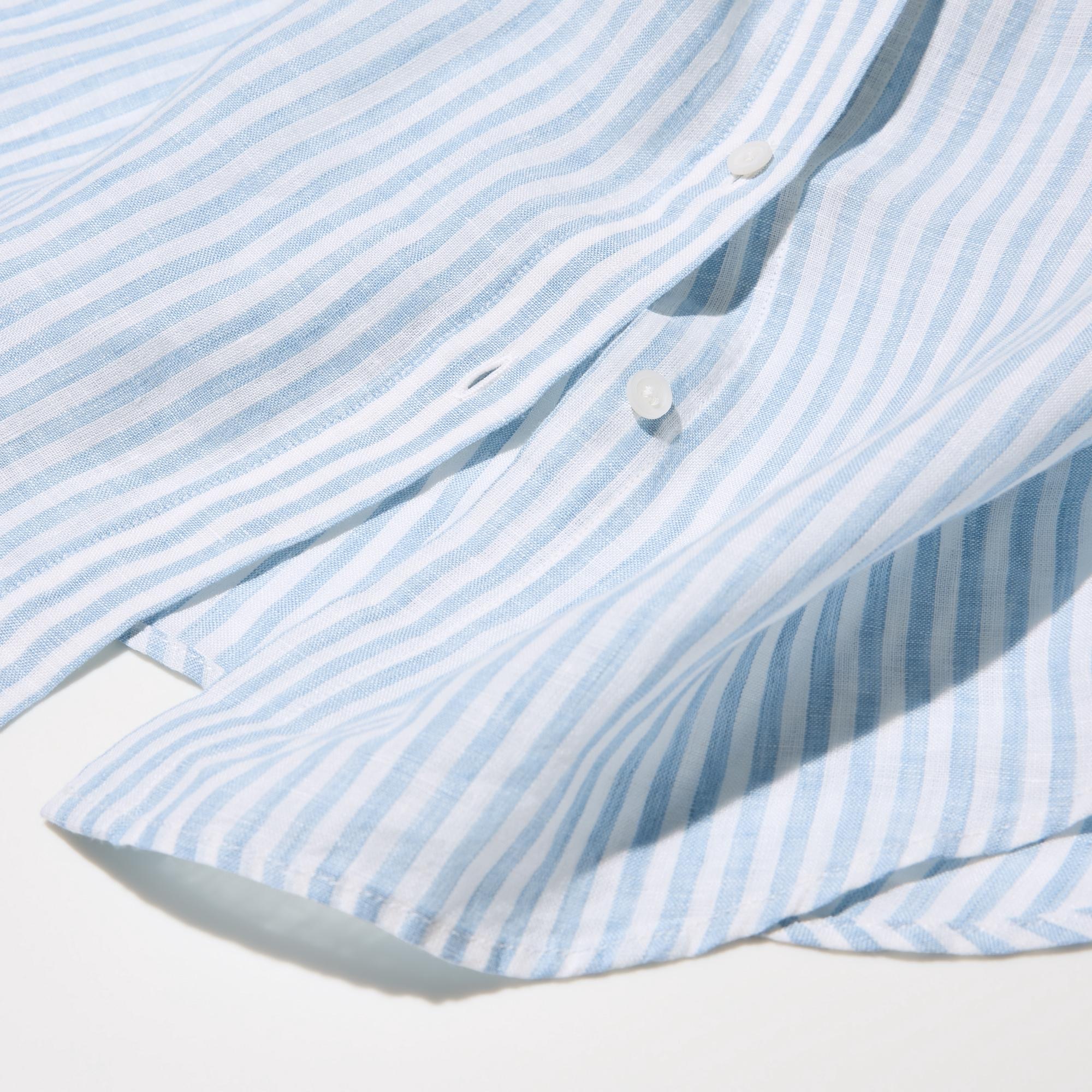 Premium Linen Striped Long-Sleeve Shirt