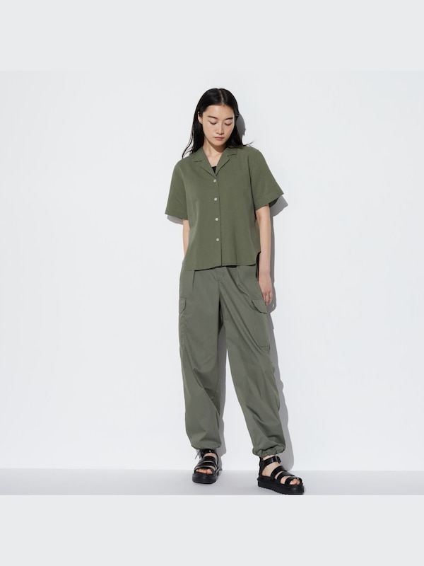 CHEMISE EN MÉLANGE LIN COL OUVERT