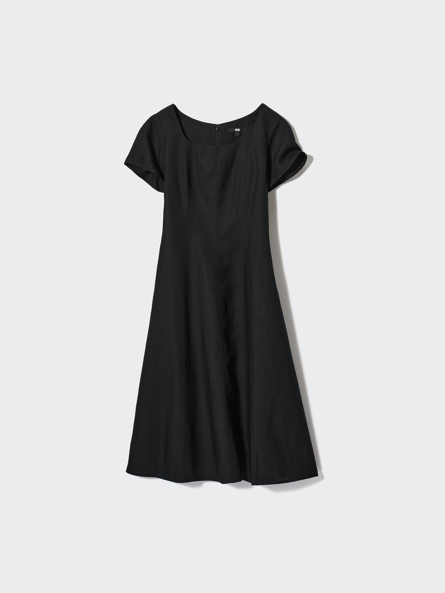 Linen Blend Square Neck Short-Sleeve Dress | UNIQLO US