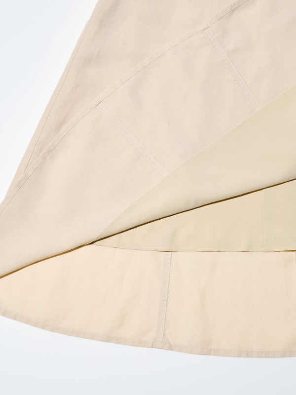 Linen Blend Square Neck Short-Sleeve Dress