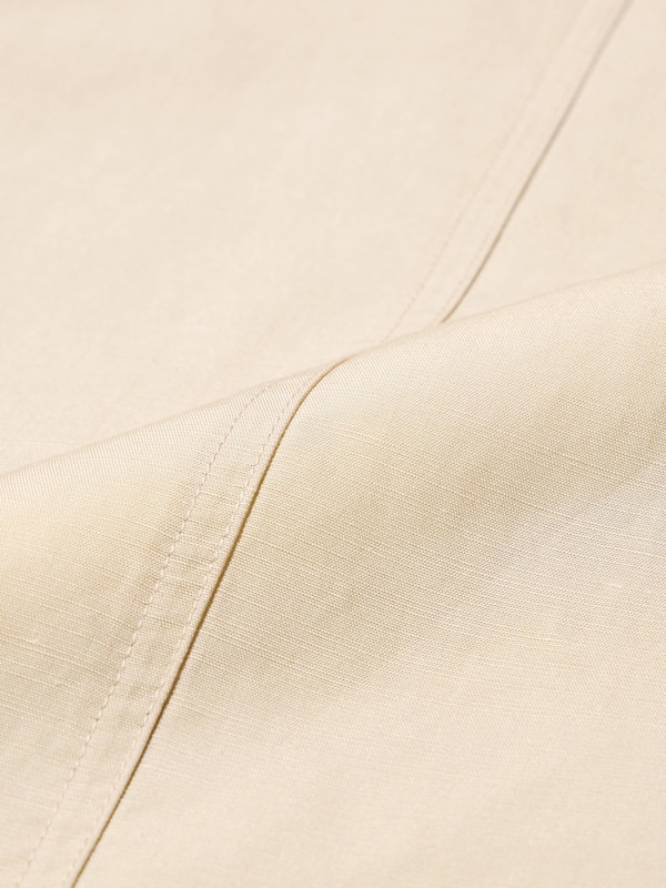 Linen Blend Square Neck Short-Sleeve Dress