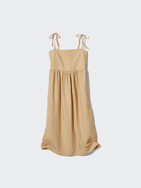 Adjustable Straps Dots Light Beige Long Skirt Dress Adjustable Straps Dots Light Beige Long Skirt Dress