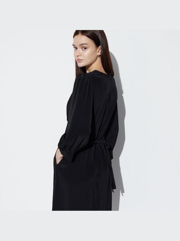 3/4 SLEEVE FLARE DRESS