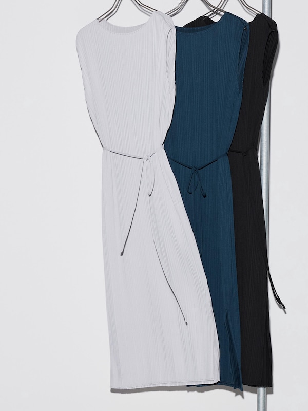 Pleated Sleeveless Dress