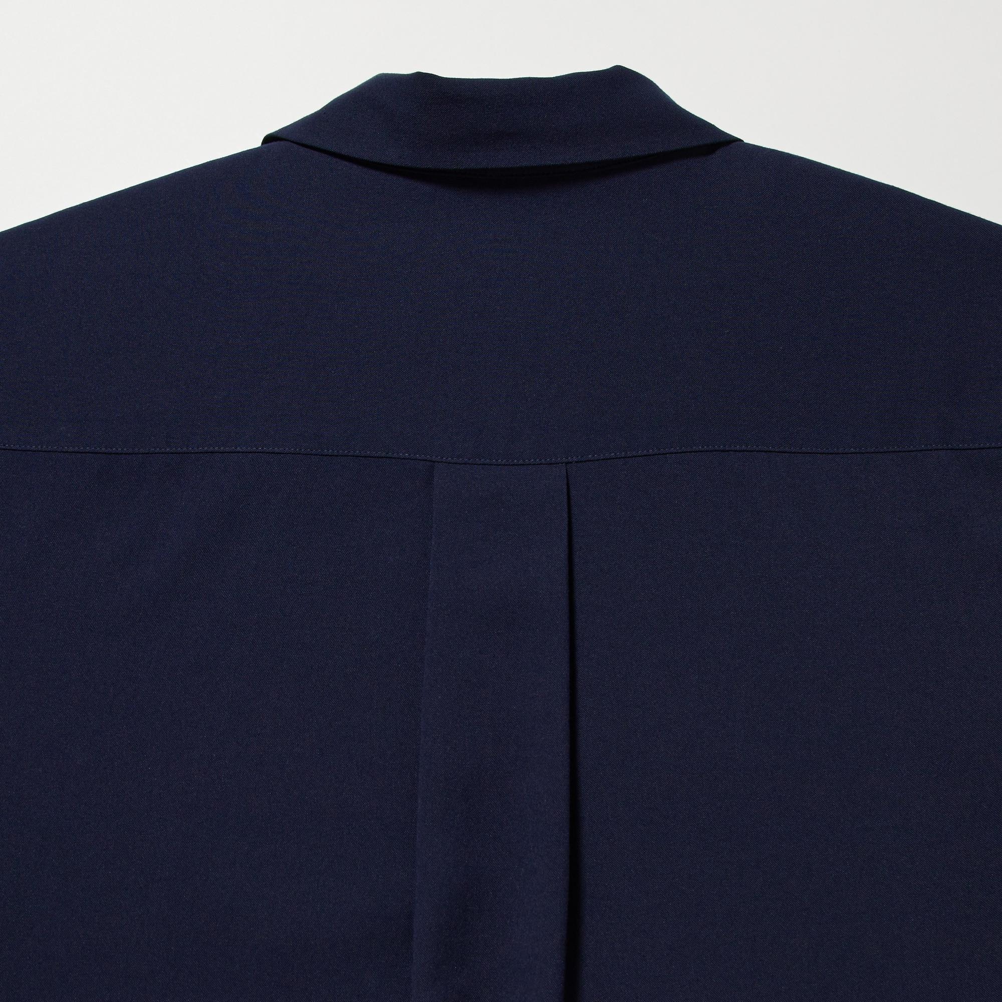 Rayon Skipper Collar 3/4 Sleeved Blouse | UNIQLO GB