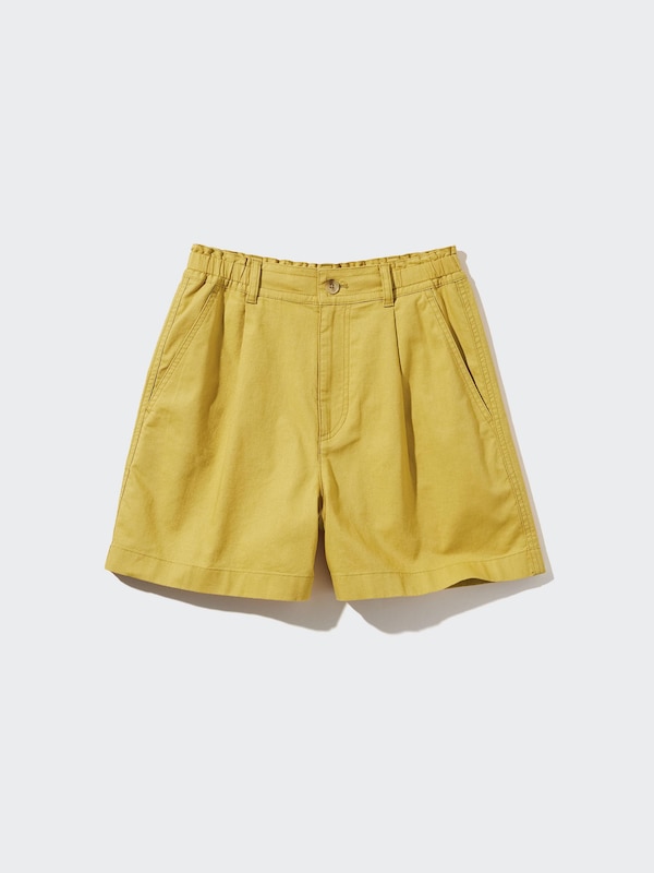 Short en Coton et Lin Mélangé