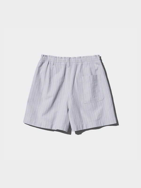 Linen Cotton Blend Shorts (Stripe)