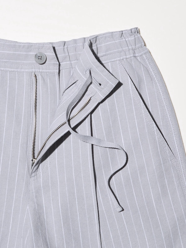 Linen Cotton Blend Shorts (Stripe)