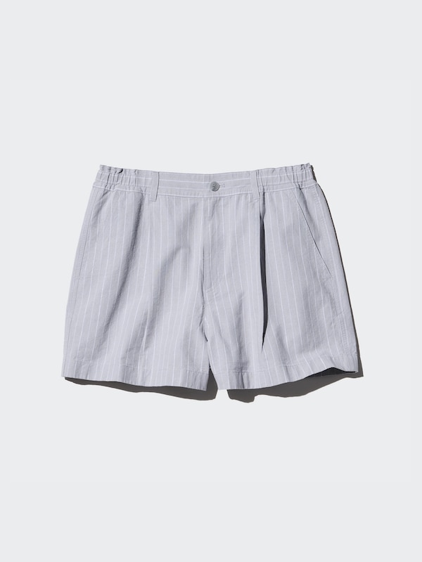 Linen Cotton Striped Shorts