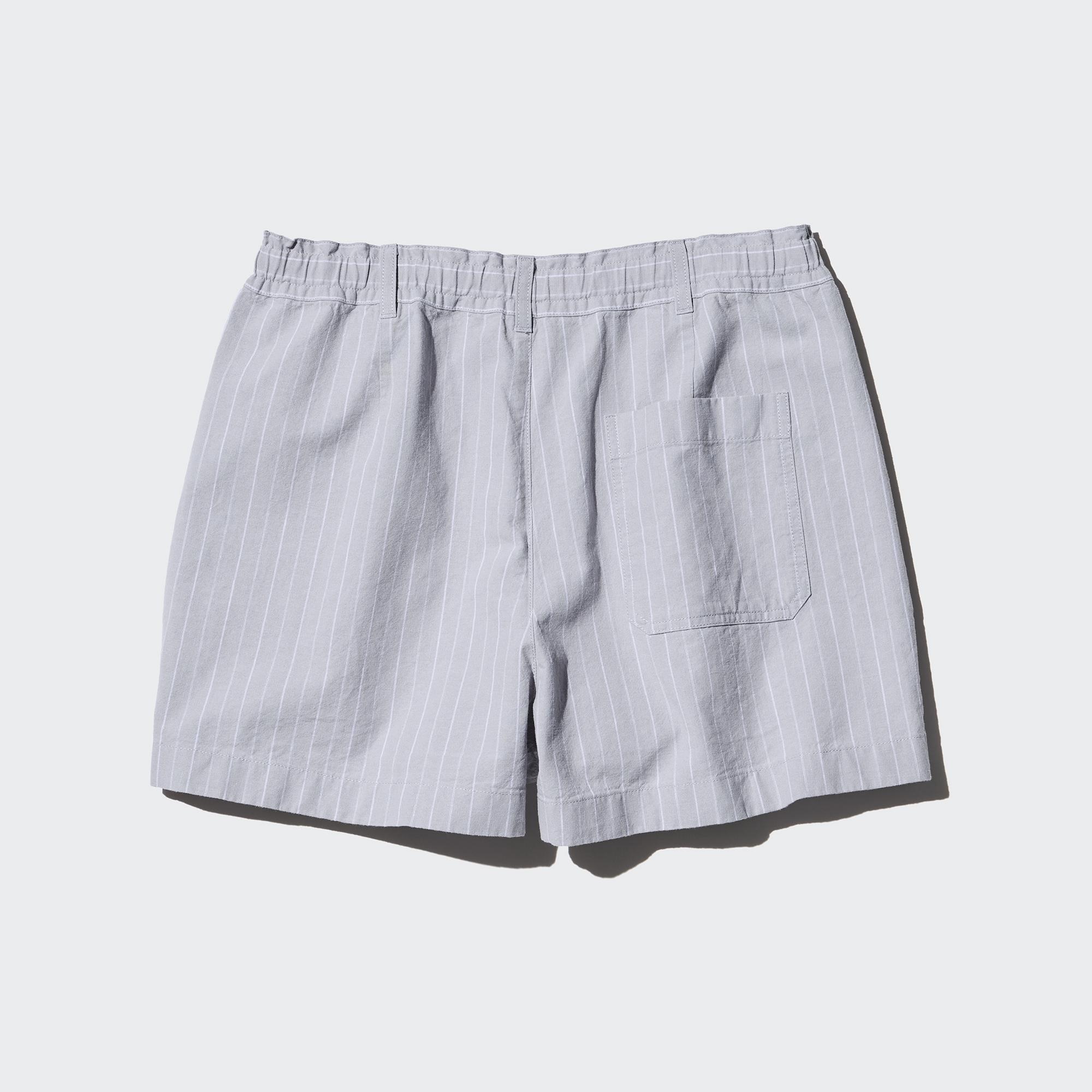 Linen Cotton Striped Shorts