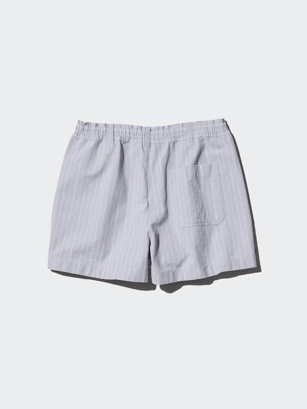 Linen Cotton Striped Shorts
