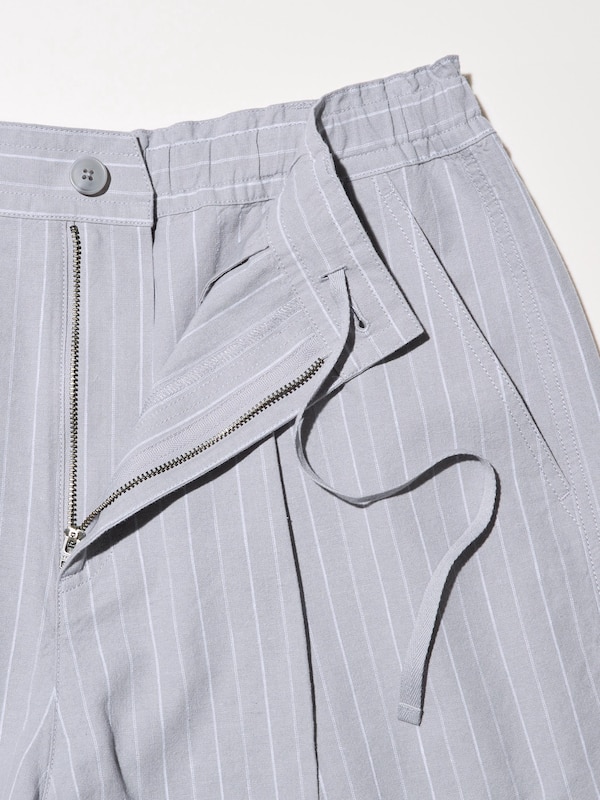 Linen Cotton Striped Shorts