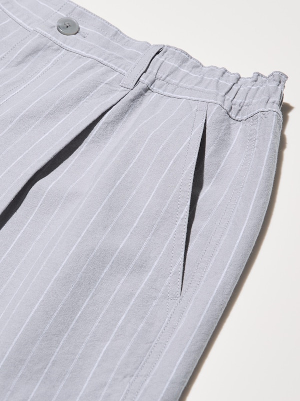 Linen Cotton Striped Shorts