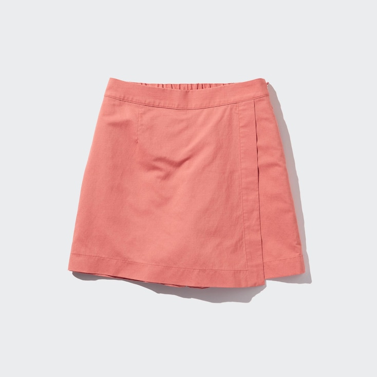 Uniqlo Viscosa Falda-Pantalón Lino Mezcla - Naranja - XS