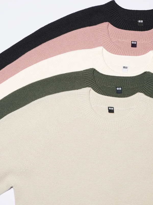 3D Knit Crew Neck Sweater