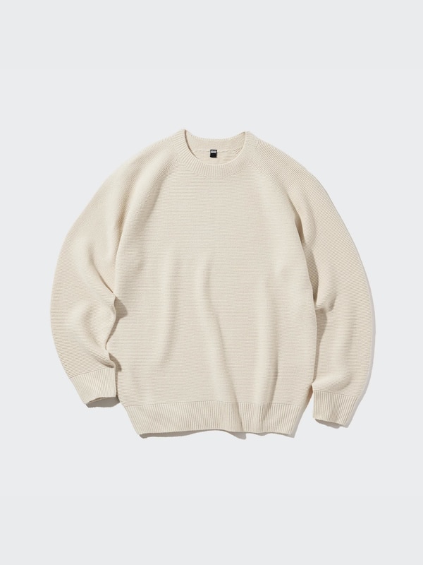 3D Knit Crew Neck Sweater