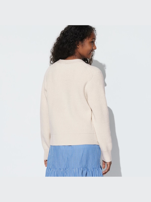 Middle Gauge Knit V Neck Cardigan