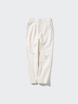 Linen Cotton Blend Tapered Trousers