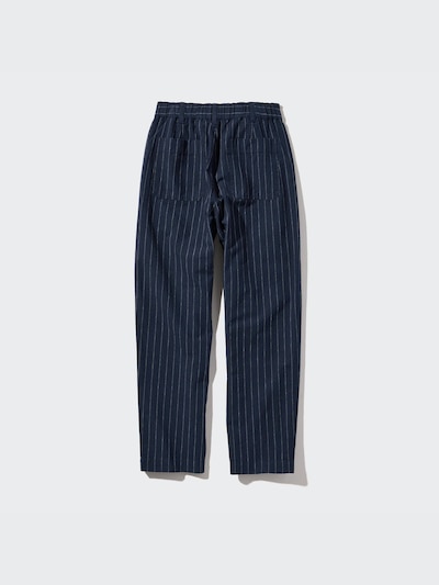 Linen Cotton Striped Tapered Pants