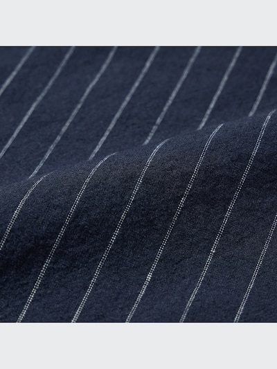 Linen Cotton Striped Tapered Pants