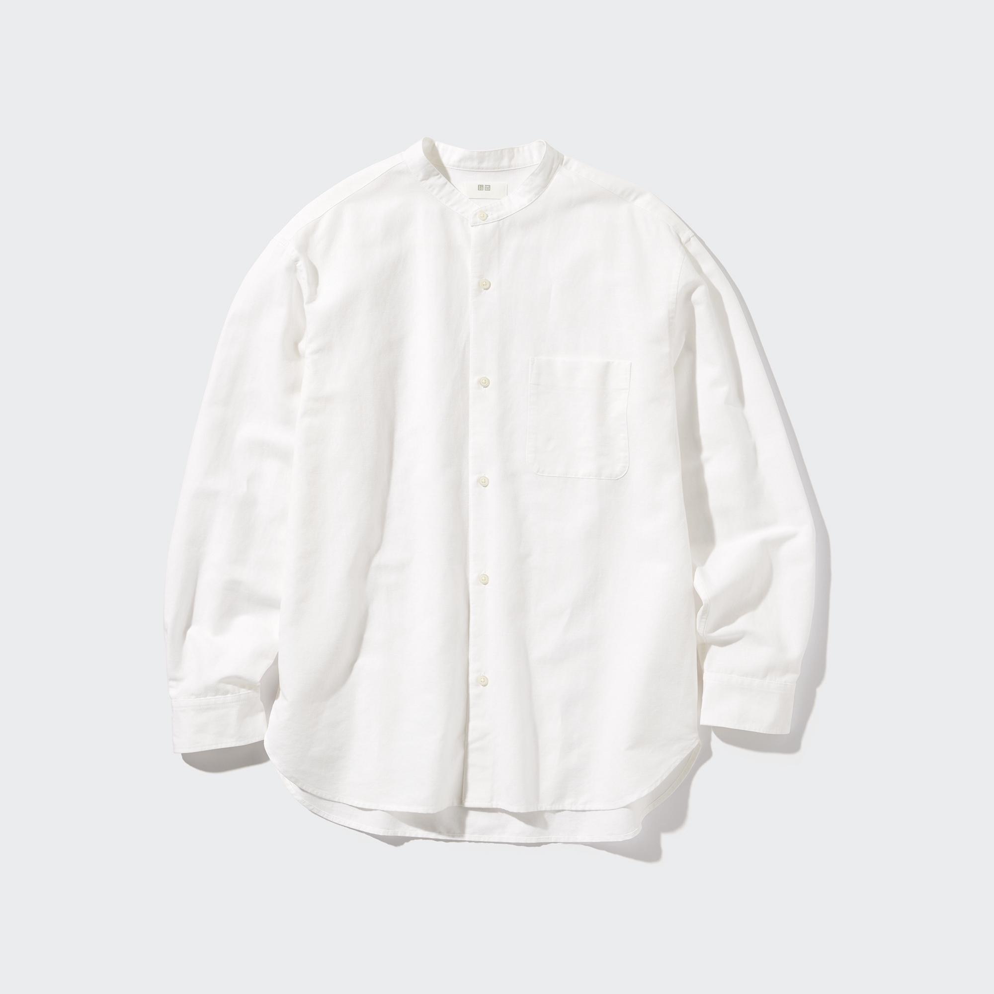 Cotton Linen Stand Collar Shirt