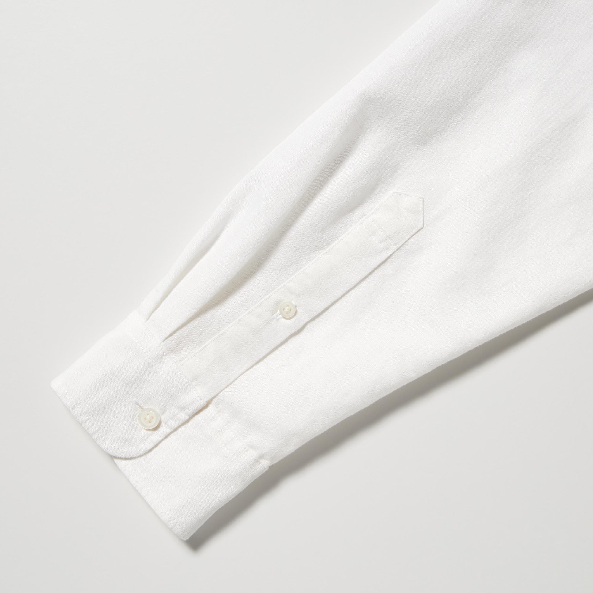 Cotton Linen Stand Collar Shirt