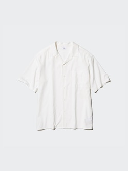 Modal Open Collar Short Sleeve Shirt