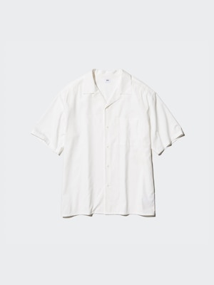 Modal Open Collar Short Sleeve Shirt