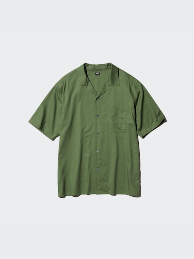 Open Collar Short-Sleeve Shirt