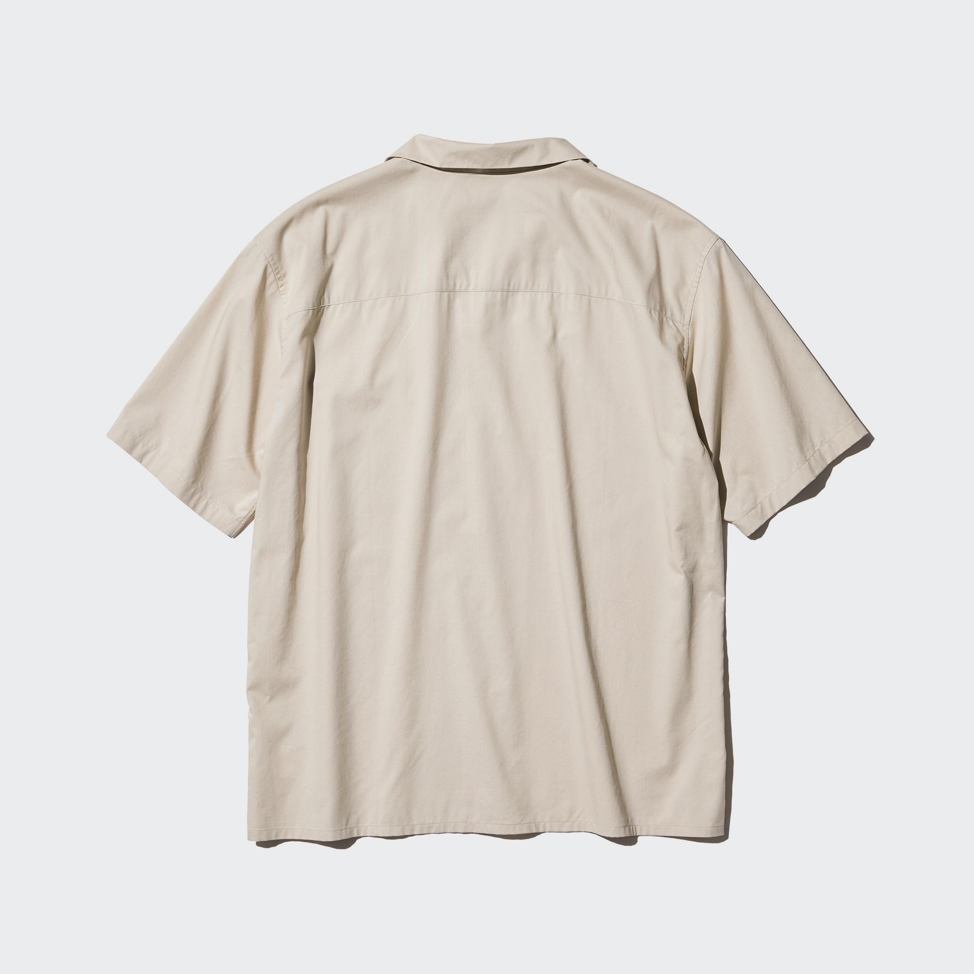 Open Collar Short-Sleeve Shirt