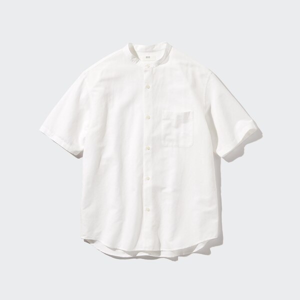 Cotton Linen Stand Collar Short-Sleeve Shirt | UNIQLO US