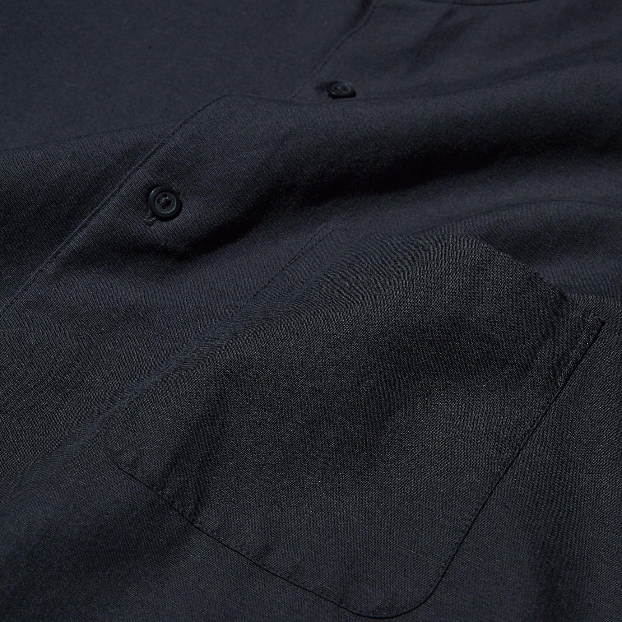 Cotton Linen Stand Collar Short-Sleeve Shirt