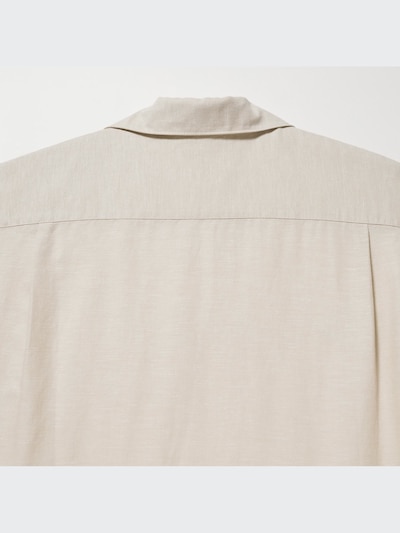 Cotton Linen Open Collar Short Sleeve Shirt