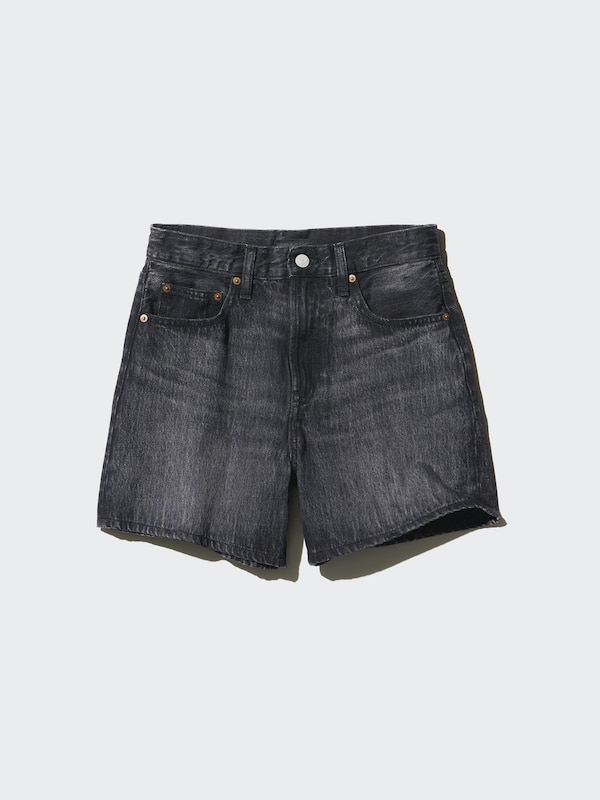 High Rise Baggy Denim Shorts