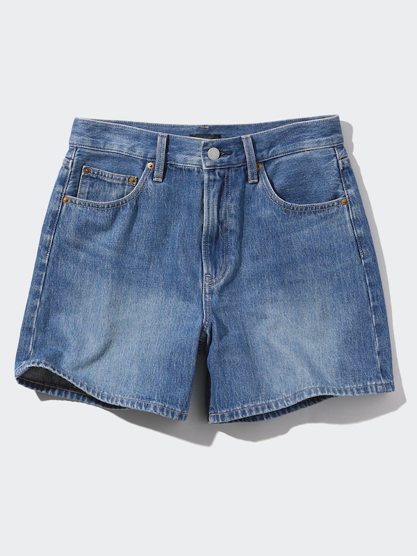 High Rise Baggy Denim Shorts