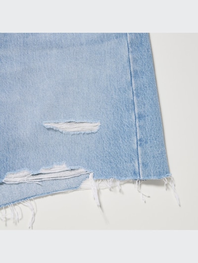 High-Rise Baggy Denim Shorts (Distressed)