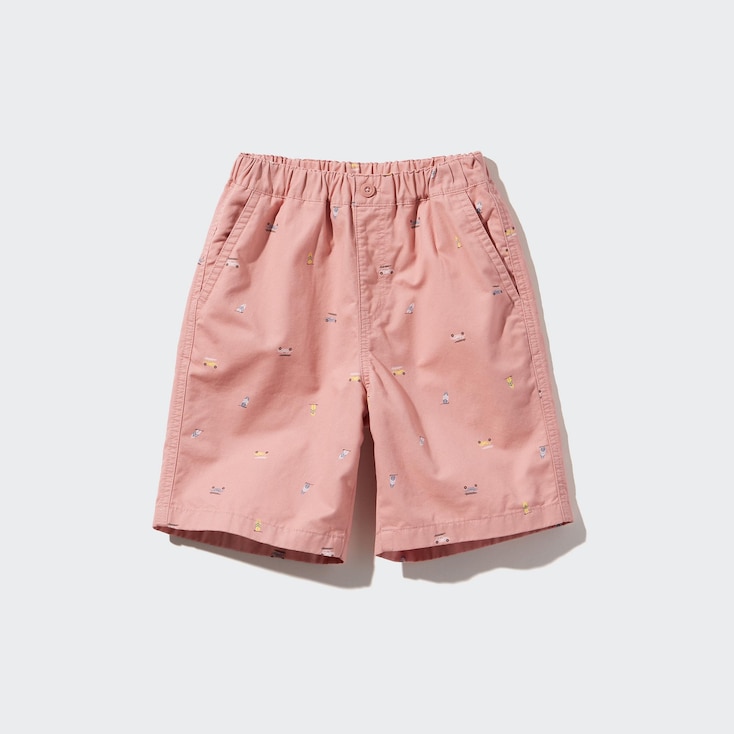 Uniqlo Pantalón Corto Confort Estampado Niños Algodón - Rosa - 5-6Y