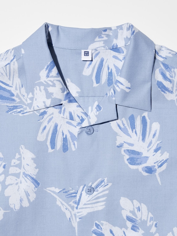 Modal Cotton Open Collar Short Sleeve Shirt