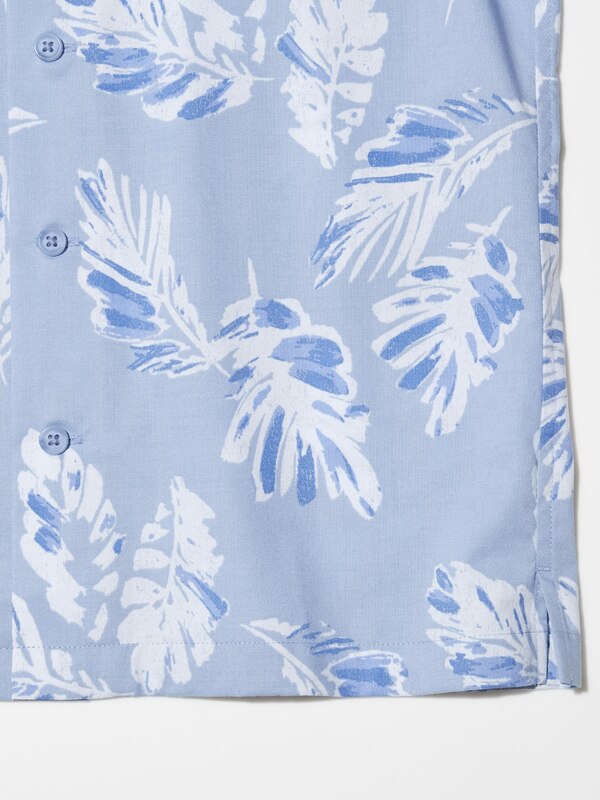 Modal Cotton Open Collar Short Sleeve Shirt