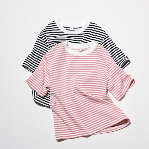 UNIQLO AIRism COTTON SLEEVELESS STRIPED T-SHIRT