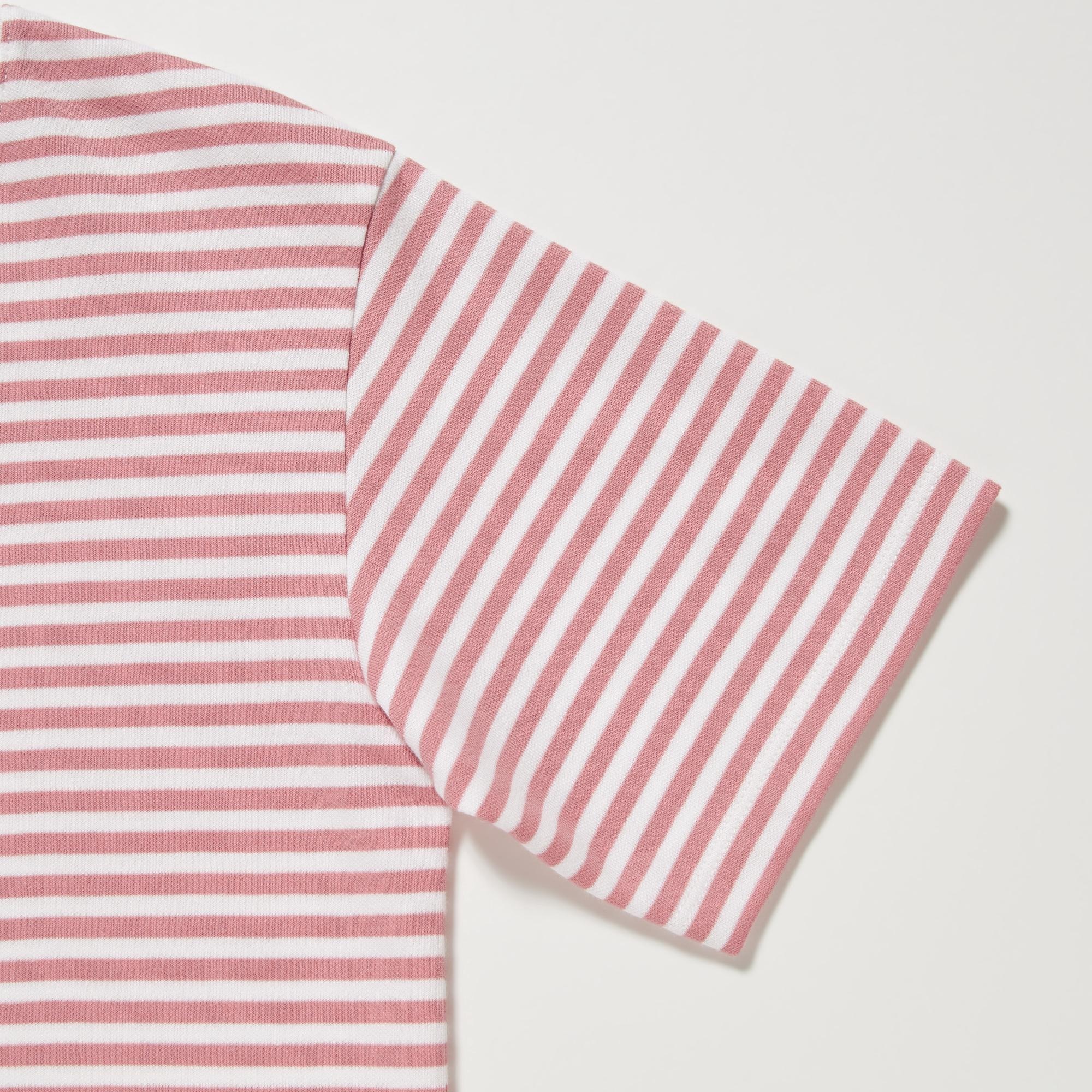AIRism Cotton Crew Neck Striped Short-Sleeve T-Shirt