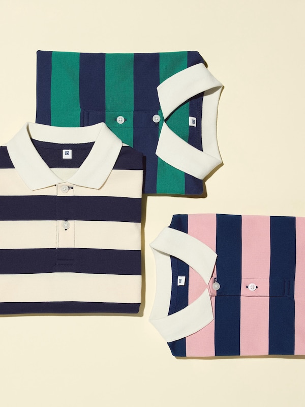 Dry Pique Striped Polo Shirt