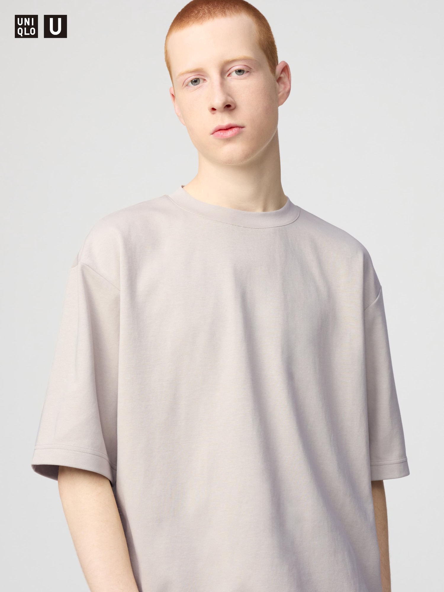 UNIQLO U AIRism Cotton Oversized Crew Neck Half-Sleeve T
